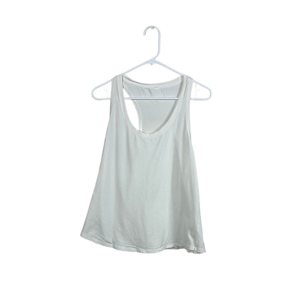 Lululemon White Racerback Tank Size M